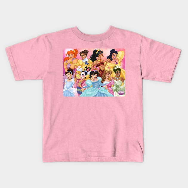 Princess Drag Queens Kids T-Shirt by K-Bo.